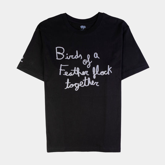 BLACK T-SHIRT WITH GRAPHICS: A PHRASE DESIGN IN PREMIUM ORGANIC COTTON